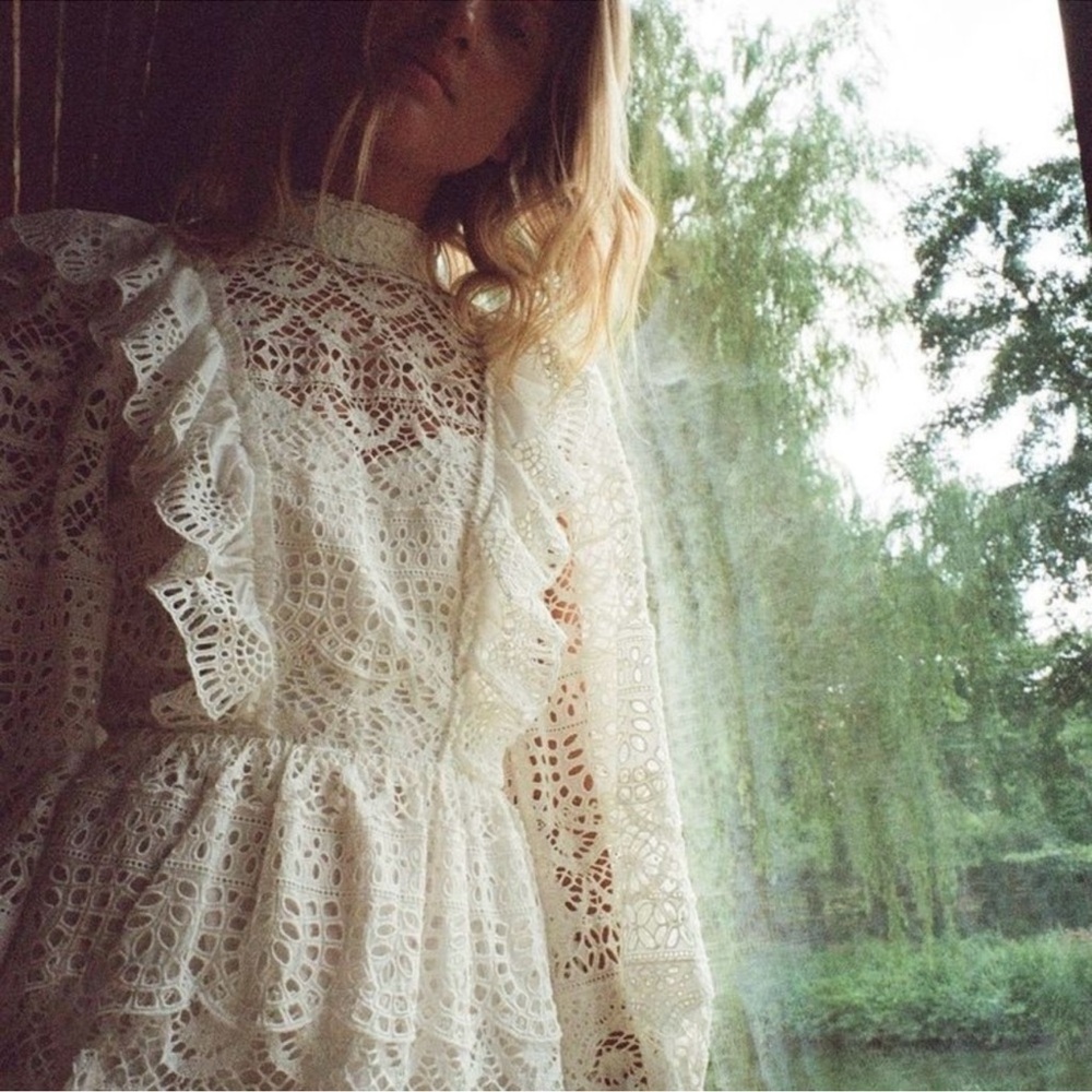 NWT Sea New York from Free People White Lace Eyelet beautiful sleeveless dress.